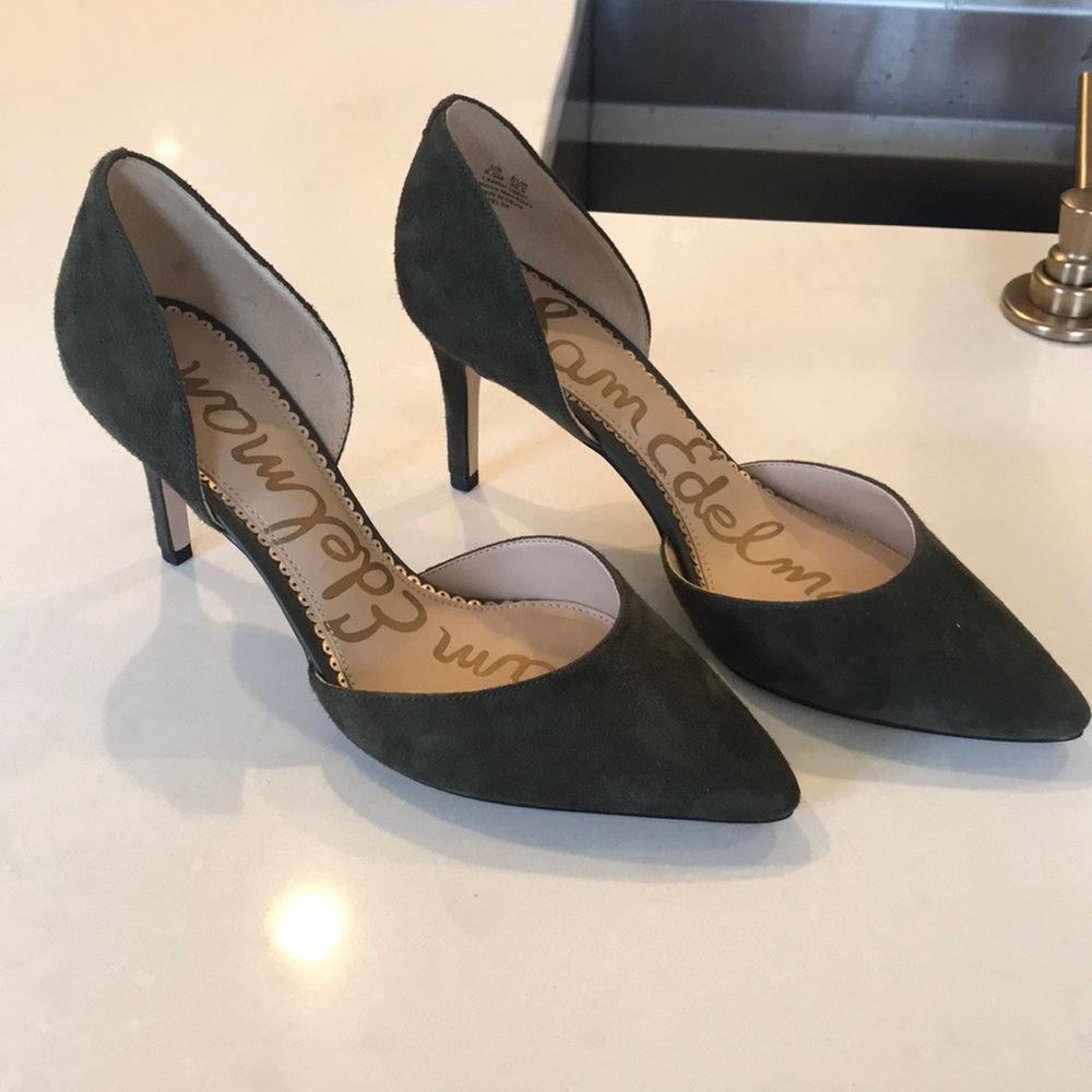 Green Suede Heels